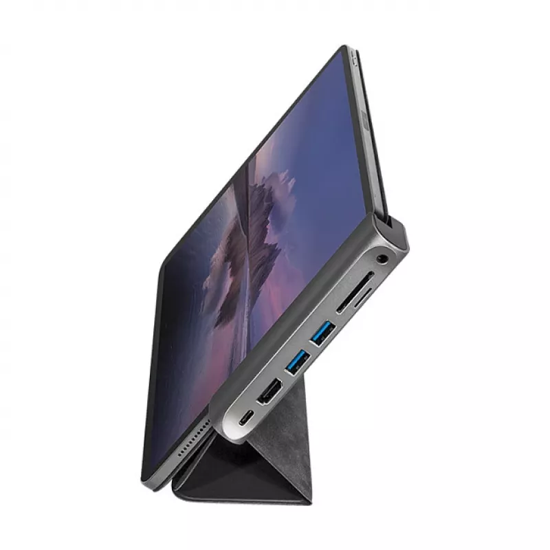 LOGILINK USB-C Docking Station, 7-Port, USB 3.2 Gen1, 100W PD, 4K HDMI, for iPad, Aluminium (UA0385)