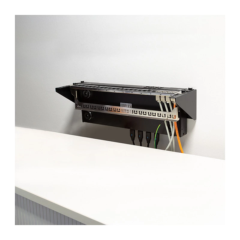 Logilink WB0011 19 Inch 1U Rack for Under-desk or Wall Mounting, Black