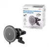 LogiLink Wireless Car Charger with Smartphone Mount 15W, Round Shape, Qi, Automatic Clamping, Air Vent & Suction Cup, Black