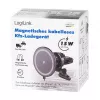 LogiLink Wireless Car Charger with Smartphone Mount 15W, Round Shape, Qi, Automatic Clamping, Air Vent & Suction Cup, Black