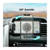 LogiLink Wireless Car Charger with Smartphone Mount 15W, Round Shape, Qi, Automatic Clamping, Air Vent & Suction Cup, Black