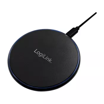 LogiLink Wireless Table Fast Charger 10 W Qi Charging Pad Black