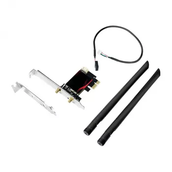LogiLink WL0248 PCI-Express Wi-Fi 6E AX5400 Tri-Band Card with Bluetooth 5.2, 2.4/5/6 GHz, 2x Detachable 5 dBi Antennas, Intel AX210, WPA3, Windows 10/11 & Linux