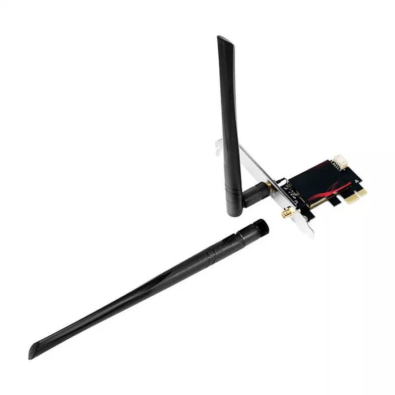 LogiLink WL0248 PCI-Express Wi-Fi 6E AX5400 Tri-Band Card with Bluetooth 5.2, 2.4/5/6 GHz, 2x Detachable 5 dBi Antennas, Intel AX210, WPA3, Windows 10/11 & Linux