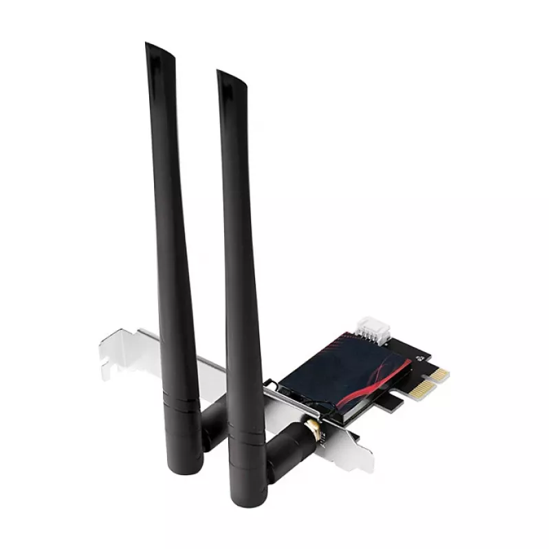 LogiLink WL0248 PCI-Express Wi-Fi 6E AX5400 Tri-Band Card with Bluetooth 5.2, 2.4/5/6 GHz, 2x Detachable 5 dBi Antennas, Intel AX210, WPA3, Windows 10/11 & Linux
