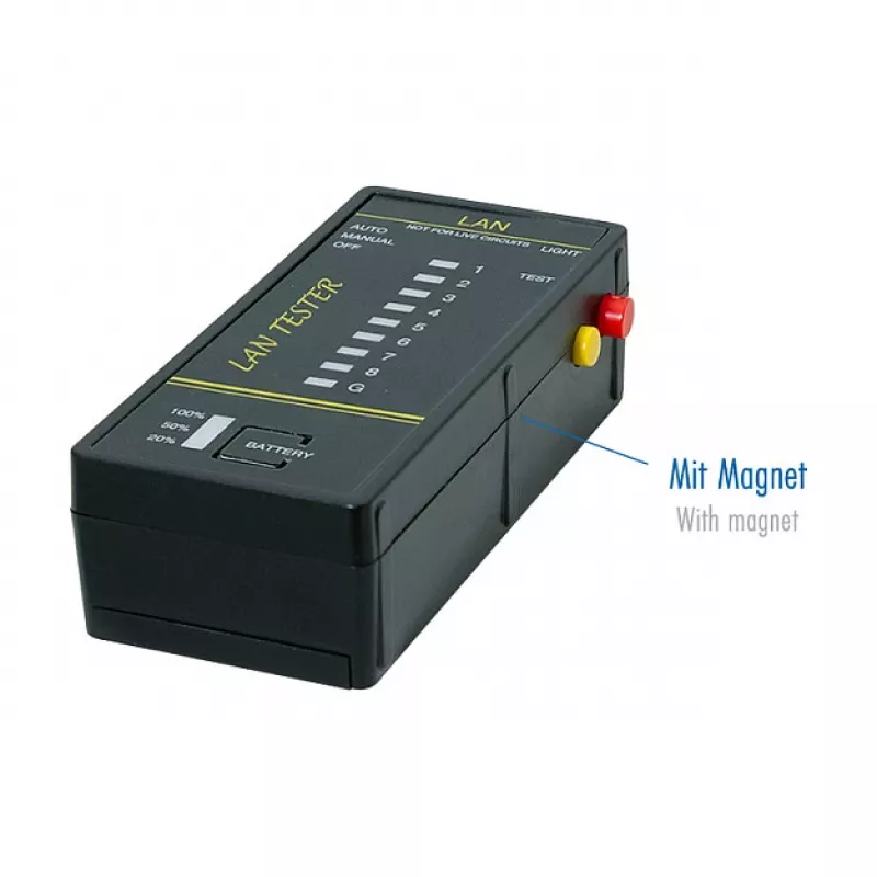 LOGILINK WZ0080 LAN Cable Tester & PoE Finder with Magnet, Flashlight, Backlit LCD, 300m Range