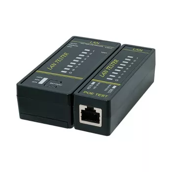 LOGILINK WZ0080 LAN Cable Tester & PoE Finder with Magnet, Flashlight, Backlit LCD, 300m Range