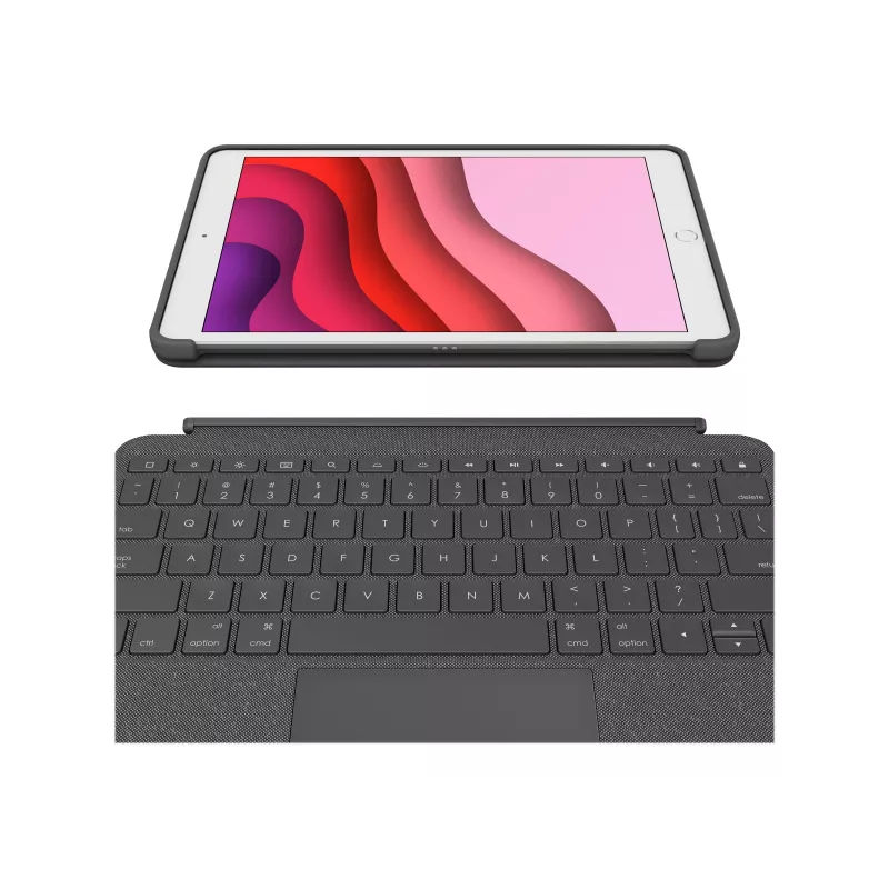 Logitech Combo Touch Keyboard and Folio Case with Trackpad, Backlit, Apple Smart Connector, AZERTY French, Graphite, for Apple 10.2-inch iPad (7th Gen, 8th Gen)