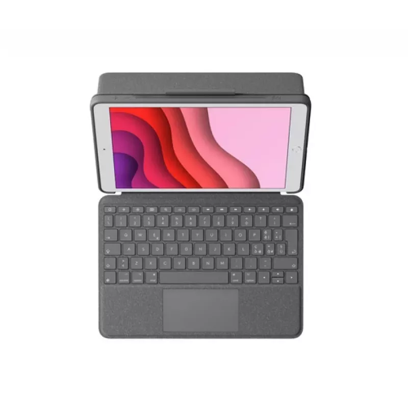 Logitech Combo Touch - Keyboard and Folio Case - with Trackpad - Backlit - Apple Smart Connector - QWERTY - Italian - Graphite - for Apple 10.2-inch iPad (7th Generation, 8th Generation, 9th Generation)