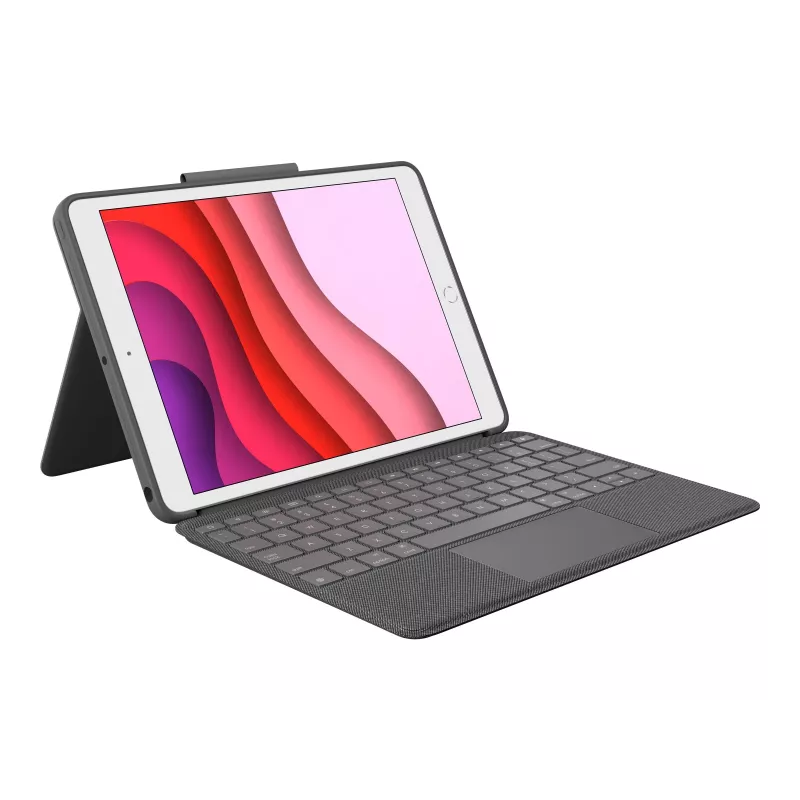 Logitech Combo Touch Keyboard and Folio Case with Trackpad for Apple 10.2-inch iPad (7th, 8th, 9th Gen) - Graphite - UK Layout