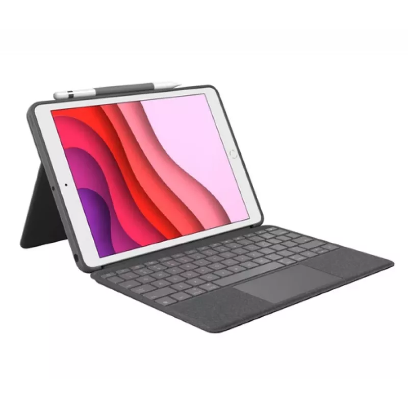 Logitech Combo Touch Keyboard and Folio Case with Trackpad for Apple 10.2-inch iPad (7th, 8th, 9th Gen) - Graphite - UK Layout