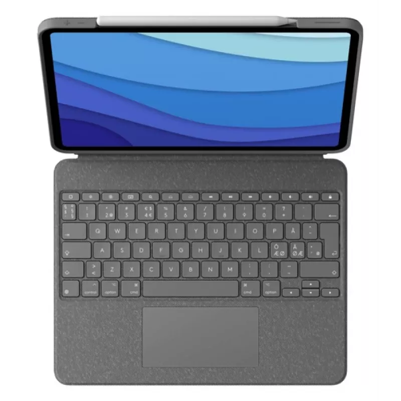 Logitech Combo Touch Keyboard Case with Trackpad for iPad (7th, 8th, 9th Gen) - Pan Nordic Layout - Graphite
