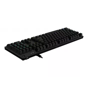 Logitech G512 Carbon Mechanical Gaming Keyboard - GX Brown Tactile, LIGHTSYNC RGB, USB Passthrough, Aircraft-Grade Aluminum, Full Size