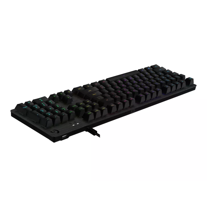 Logitech G512 Carbon Mechanical Gaming Keyboard - GX Brown Tactile, LIGHTSYNC RGB, USB Passthrough, Aircraft-Grade Aluminum, Full Size