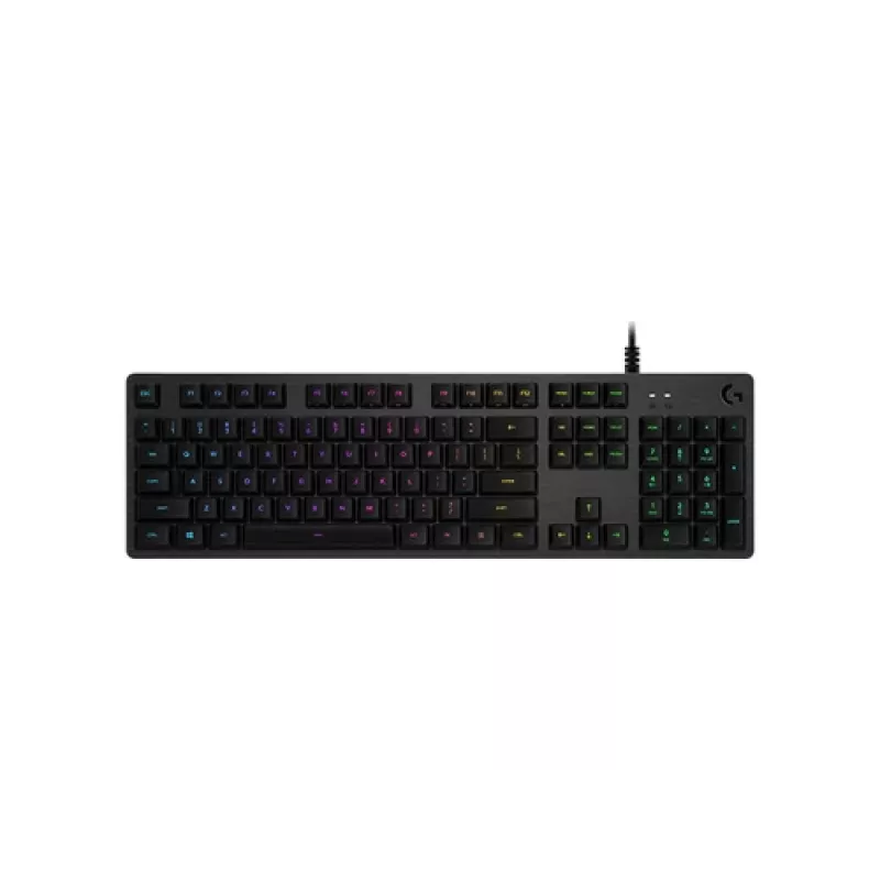 Logitech G512 Carbon Mechanical Gaming Keyboard - GX Brown Tactile, LIGHTSYNC RGB, USB Passthrough, Aircraft-Grade Aluminum, Full Size