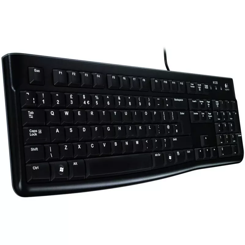 Logitech K120 for Business USB Keyboard, Wired, Full-Size, Black