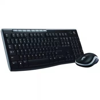 Logitech MK270 Wireless Combo – Full-Size RF 2.4 GHz Keyboard and Mouse (Black)