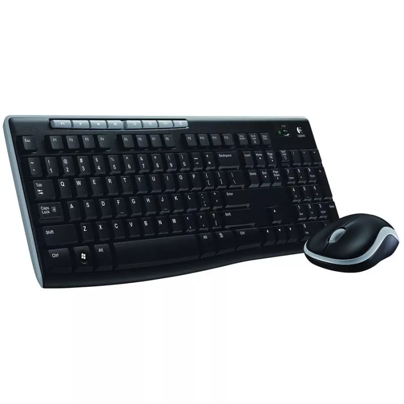 Logitech MK270 Wireless Combo – Full-Size RF 2.4 GHz Keyboard and Mouse (Black)