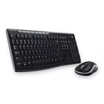 Logitech MK270 Wireless Combo – Full-Size RF 2.4 GHz Keyboard and Mouse (Black)