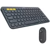 Logitech Pebble 2 Combo Tonal Graphite Wireless Keyboard and Mouse Set, AZERTY French Layout, Bluetooth & Logi Bolt USB Receiver, Quiet Clicks, Multi-Device, Recycled Plastic