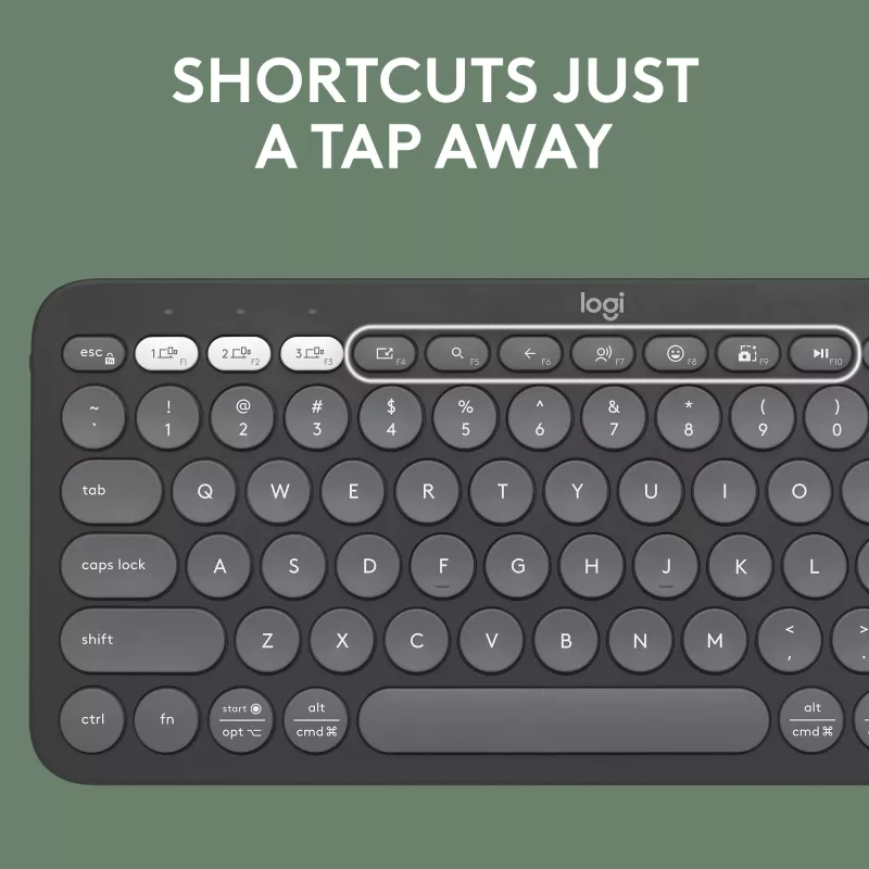Logitech Pebble 2 Combo Tonal Graphite Wireless Keyboard and Mouse Set, AZERTY French Layout, Bluetooth & Logi Bolt USB Receiver, Quiet Clicks, Multi-Device, Recycled Plastic