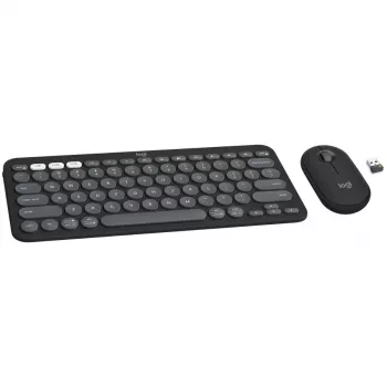 Logitech Pebble 2 Combo Wireless Keyboard and Mouse Set - Tonal Graphite - Bluetooth LE - QWERTY GB 920-012233