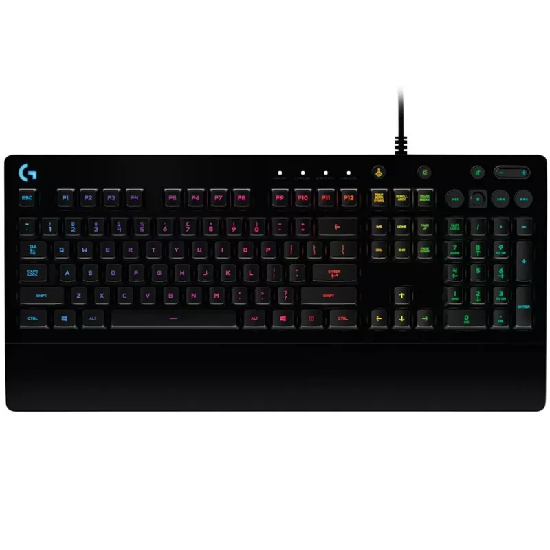 Logitech Prodigy G213 Prodigy Gaming Keyboard - Backlit RGB, QWERTY US English, Spill-Resistant, Integrated Palm Rest