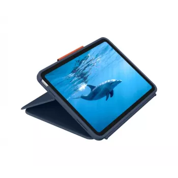 Logitech Rugged Combo 4 Keyboard Case with Trackpad for iPad 10th Gen, Apple Smart Connector, Classic Blue