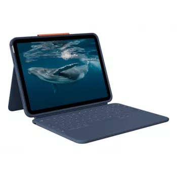 Logitech Rugged Combo 4c Classic Blue iPad Keyboard Case with Trackpad, Smart Connector, QWERTZ
