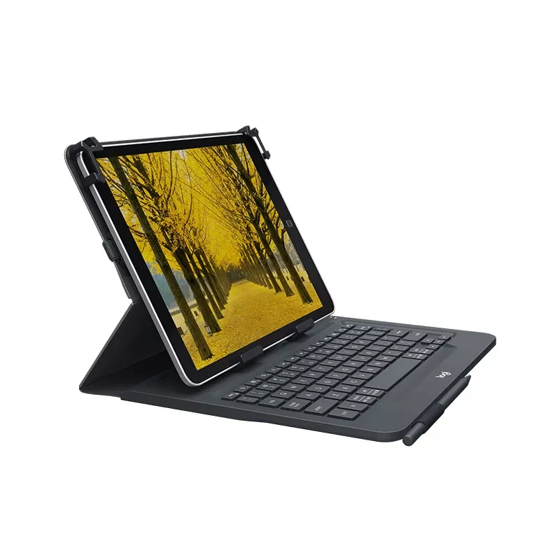 Logitech Universal Keyboard and Folio Case for 9-10 Inch Tablets, Bluetooth 3.0, QWERTZ Swiss German Layout, Graphite