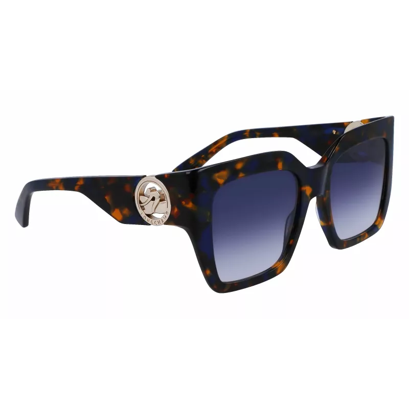 LONGCHAMP LO734S-430 Women's Geometric Sunglasses Havana Acetate Gradient Brown Lens 53mm