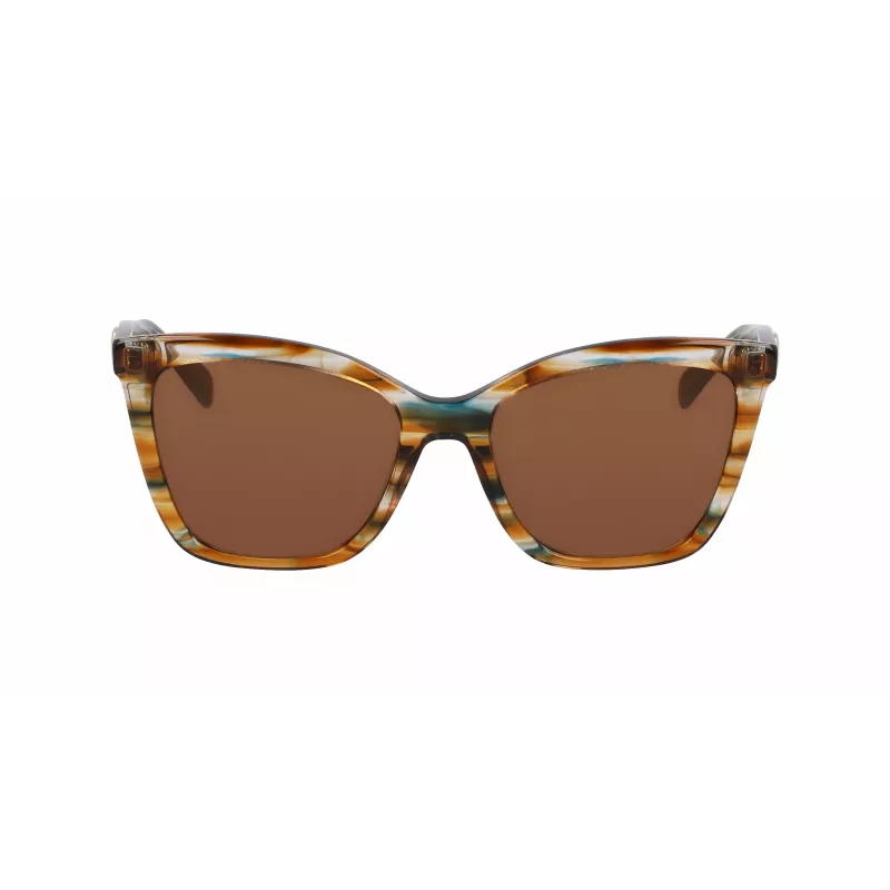 LONGCHAMP LO742S-N-211 Women's Square Acetate Sunglasses Havana Brown Gradient 54mm
