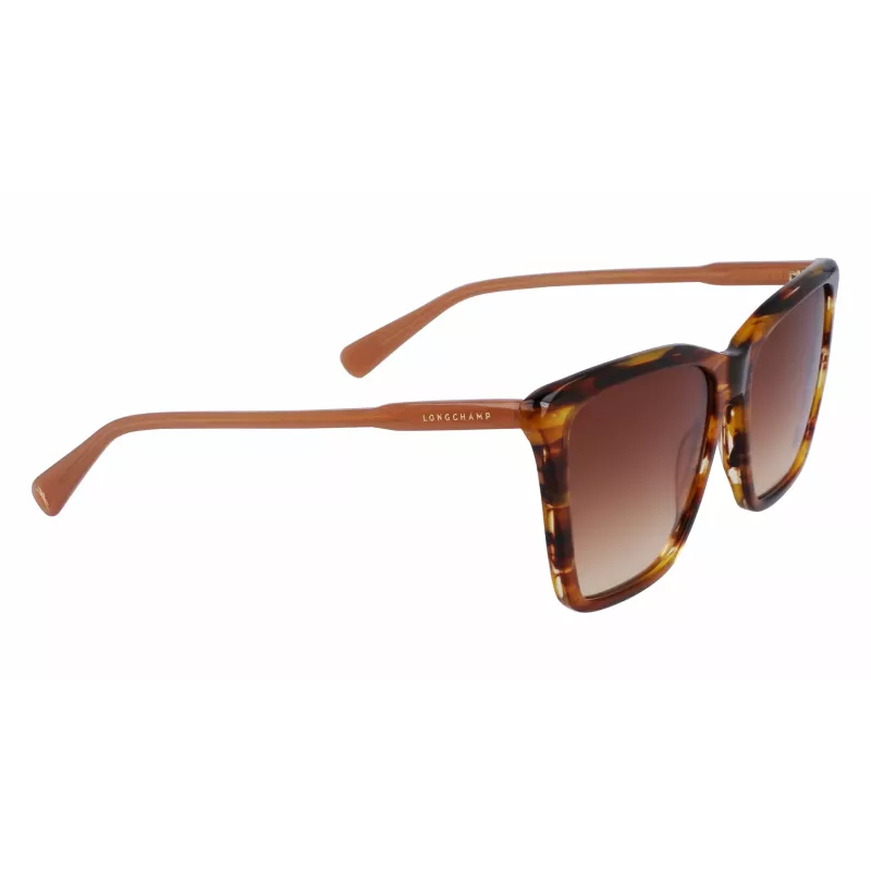 LONGCHAMP Women's Sunglasses LO719S-238 Havana Acetate Square Frame Brown Gradient Lens 56mm