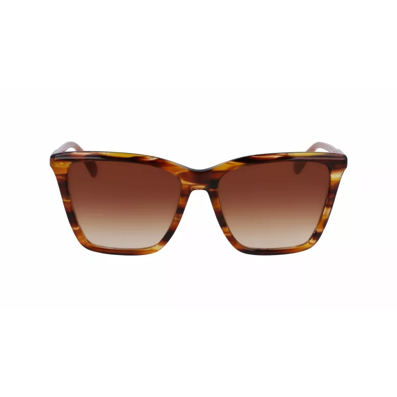 LONGCHAMP Women's Sunglasses LO719S-238 Havana Acetate Square Frame Brown Gradient Lens 56mm