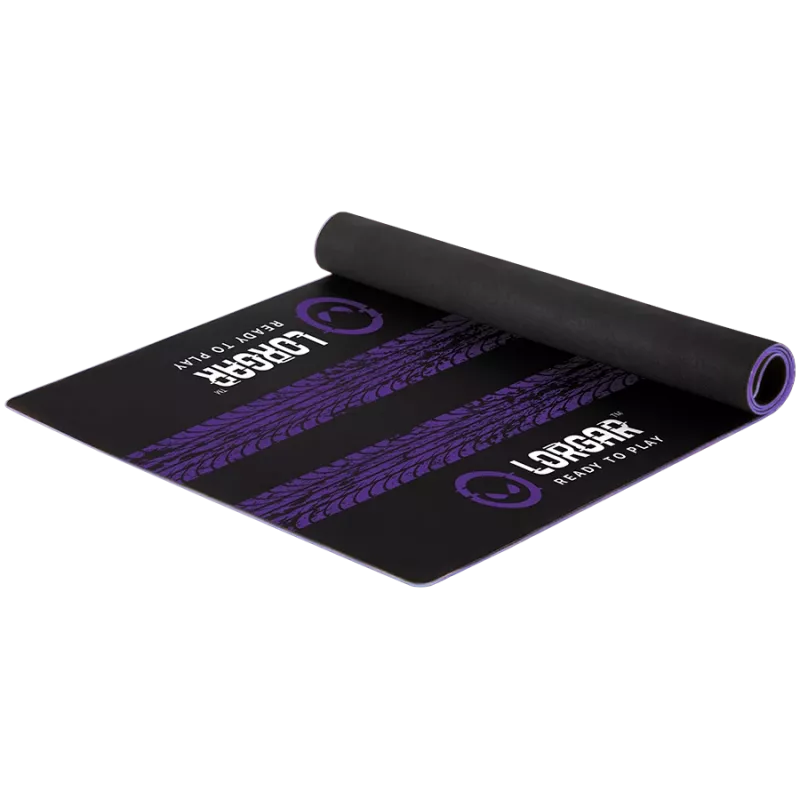 LORGAR RX1FM Sim Racing Floor Mat Advanced, Stitched Edge, 1700x700x3 mm, Black/Purple
