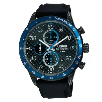 Lorus Men's Quartz Analog Watch RM337EX9 Blue Dial Brown Leather Strap 43mm