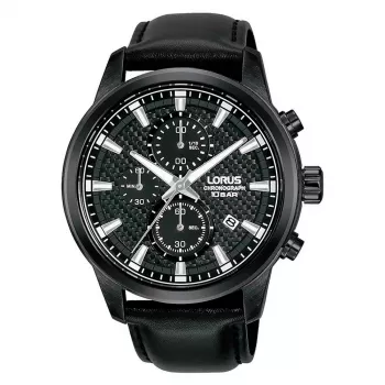 Lorus RM333HX9 Men's Quartz Analog Watch 43mm Stainless Steel Black Dial