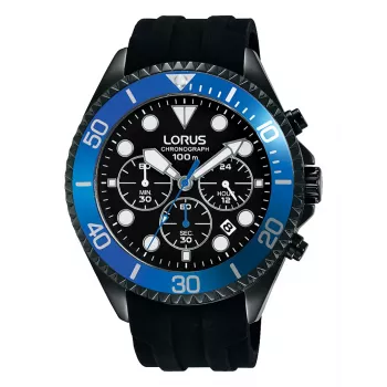 Lorus RT323GX9 Men's Quartz Watch 45mm Stainless Steel Black Dial Bracelet