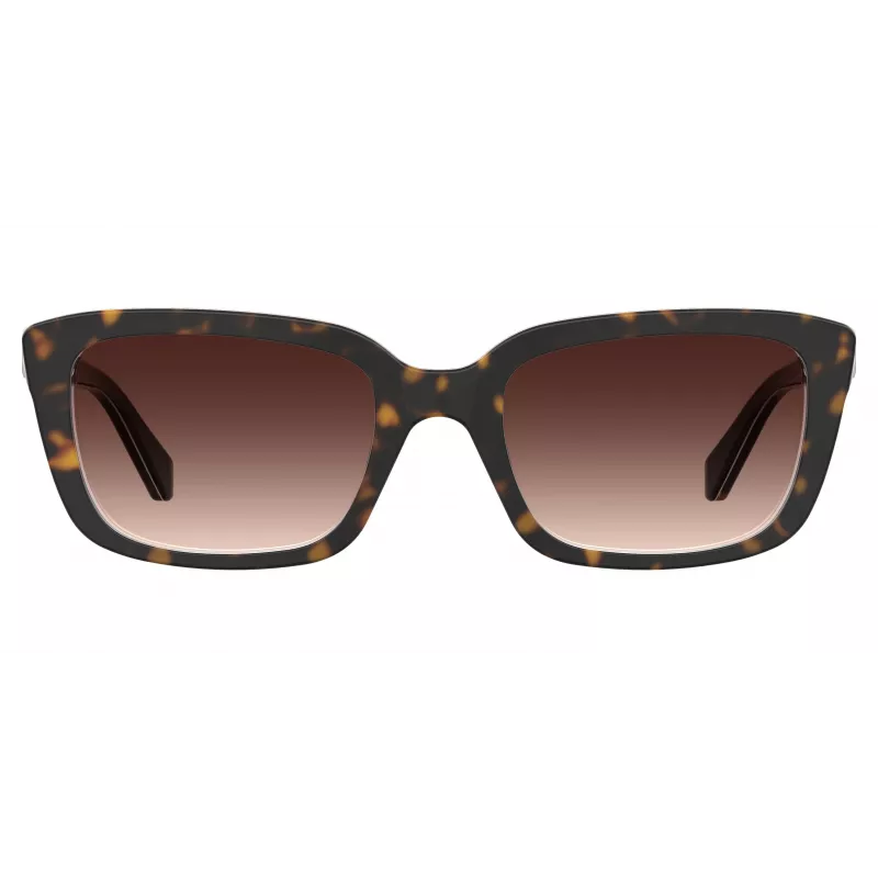 LOVE MOSCHINO Women's Sunglasses MOL042S086F3H - Havana Acetate Frame, Brown Gradient Polycarbonate Lenses, 53/17/145 mm