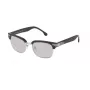 LOZZA SL2253M52579X Unisex Rectangular Sunglasses - Shiny Black Acetate Frame, Grey Gradient Polycarbonate Lenses, 52mm Lens Width, 100% UV400 Protection