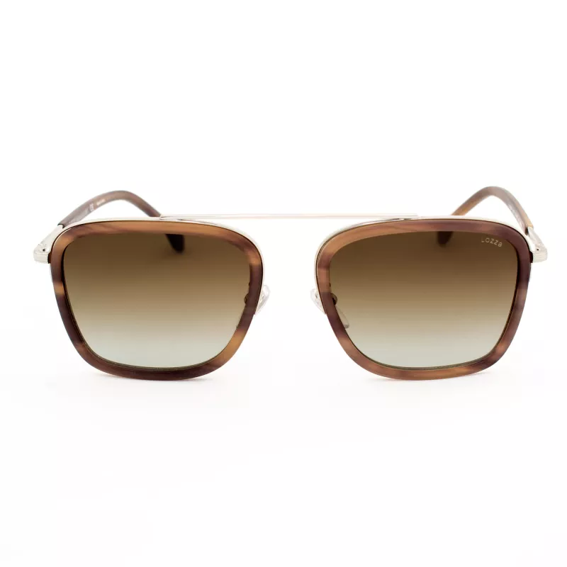 LOZZA SL2291M-579Y Men's Rectangular Acetate Sunglasses Havana 54mm