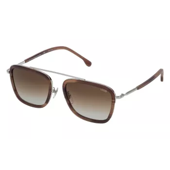 LOZZA SL2291M-579Y Men's Rectangular Acetate Sunglasses Havana 54mm