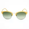 LOZZA SL2293M-579V Men's Square Sunglasses Havana Acetate Frame Green Polycarbonate Lens 52mm