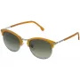 LOZZA SL2293M-579V Men's Square Sunglasses Havana Acetate Frame Green Polycarbonate Lens 52mm