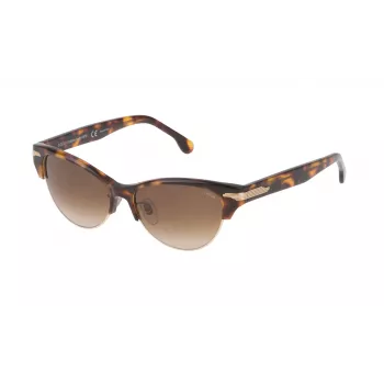 LOZZA Women's Cat Eye Sunglasses SL4071M5309AJ - Havana Acetate Frame, Grey Gradient Lens, UV400 Protection