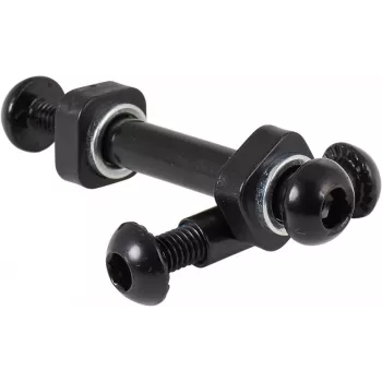 Lucky Scooter Crew Axle And Spacer Set - 8mm Axle, M8 Thread, Black/Silver