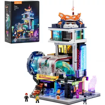 LUMIBRICKS Funwhole Medieval Watchtower Building Blocks Set with LED Lighting (1368 Pieces)