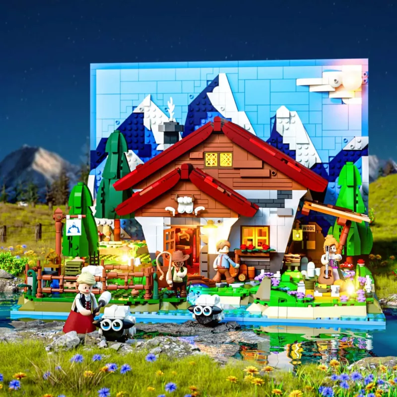 Lumibricks LED Lighting Kit for LEGO Ideas A-Frame Cabin (Set 21338) - Shepherd's Hut