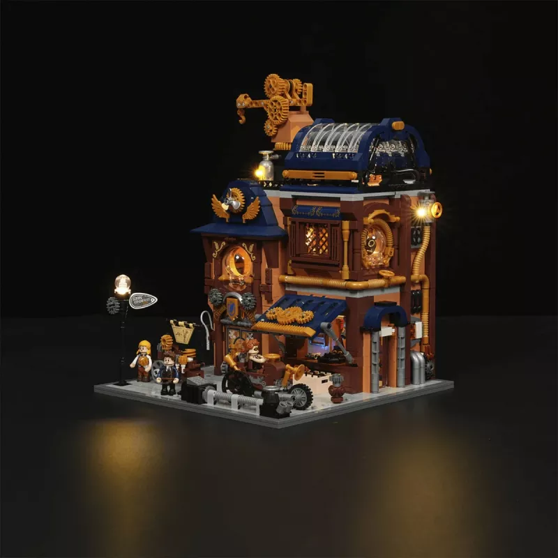 Lumibricks Steampunk Mechanical Workshop Building Blocks Set with LED Lighting - 2150 Pieces