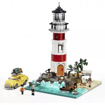 Lumibricks Sunrise Lighthouse Building Block Set with LED Lighting